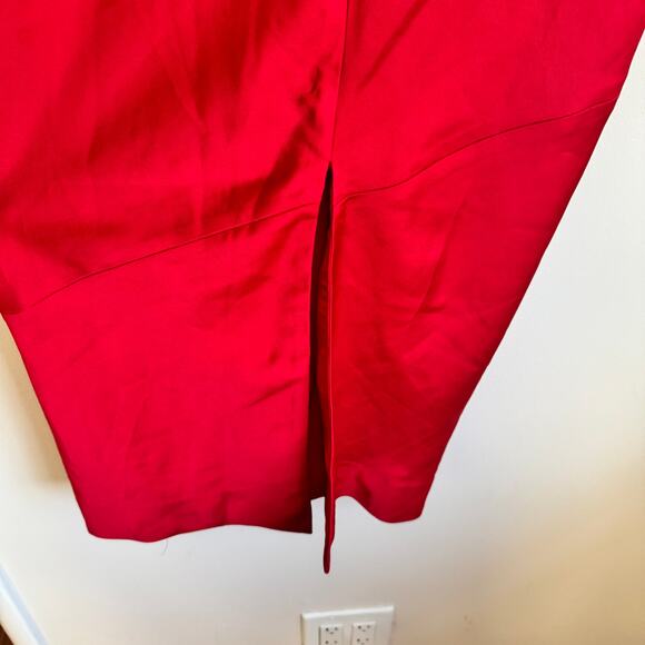 House of CB Colette Low Waist Skirt Red Sz M Satin Maxi - Picture 3 of 6